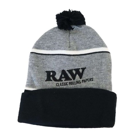 Gorro PomPom Gris Raw