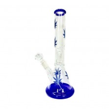 Bong cristal azul hojas con intercooler