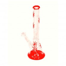 Bong cristal rojo hojas con intercooler