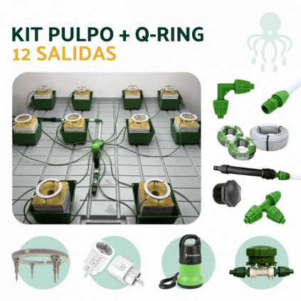 Kit de riego Netadrip Pulpo con aros 12 plantas