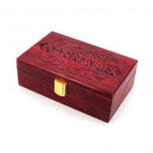 Caja de madera decorada hojas