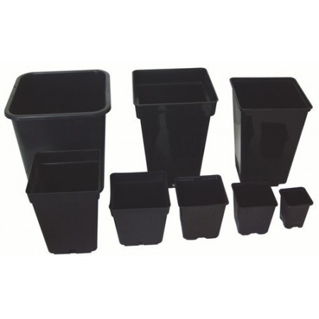Macetas 15x15x20 cm negras cuadradas 