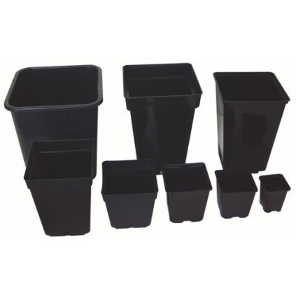 Macetas 18x18x25 cm negras cuadradas
