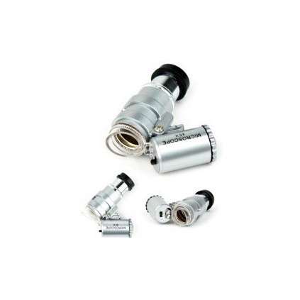 Mini microscopio 45 X luz led. Accesorios