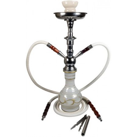 Shisha 2 brazos 47 cm blanca