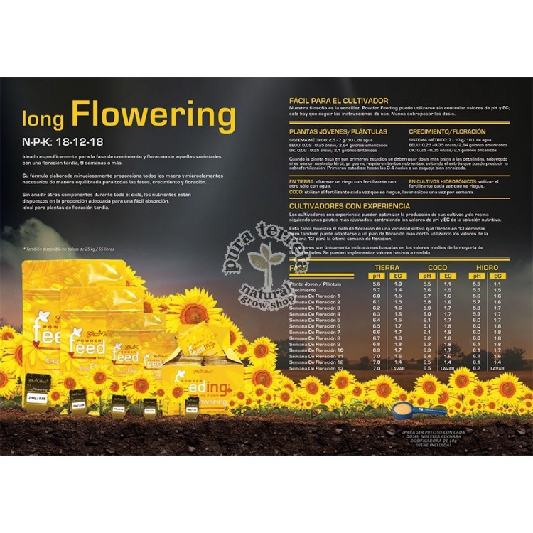 Tabla de cultivo Long Powder Feeding