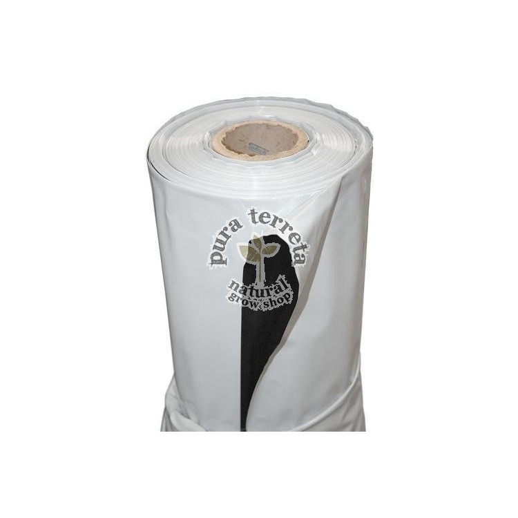 Plastico blanco-negro 1 metro.
