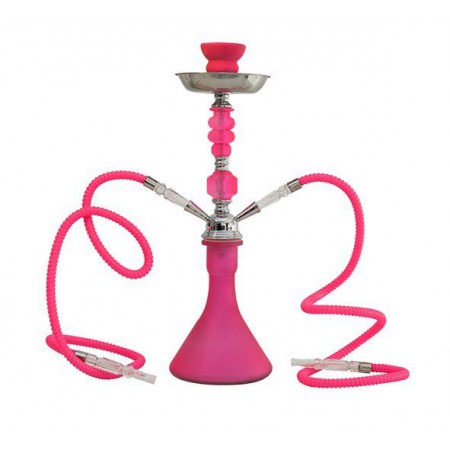 Shisha 2 brazos 47 cm fluor rosa