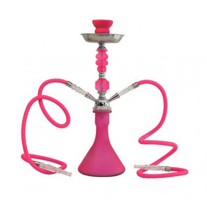 Shisha 2 brazos 47 cm fluor rosa