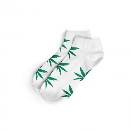 Calcetines blanco/verde corto mujer