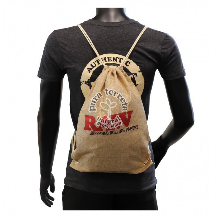 Raw Drawstring Bag Beige