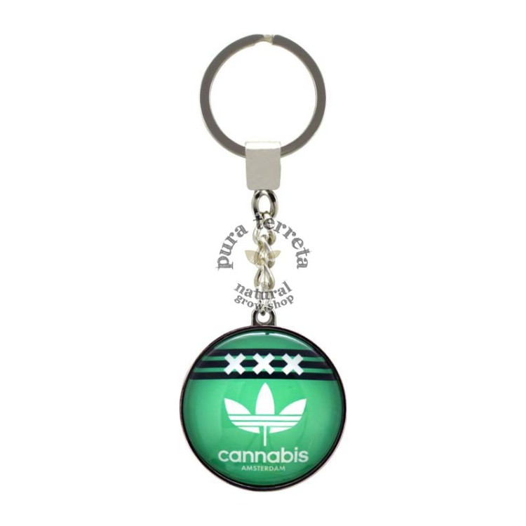 Llavero cristal Cannabis Adidas
