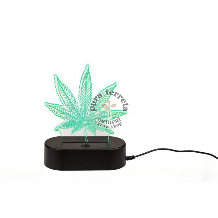 Lampara 3D Hoja Cannabis