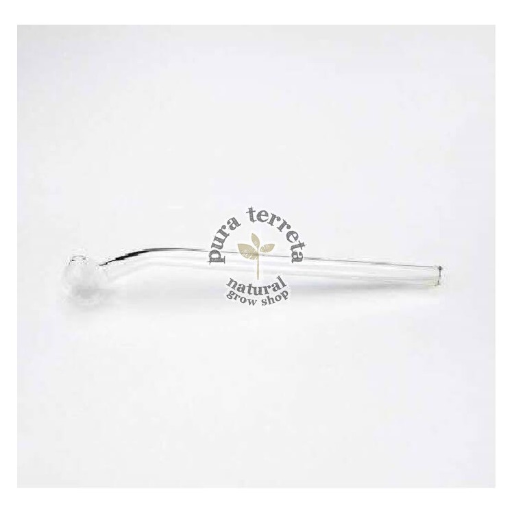 Pipa de cristal curva 90º de 15 cm