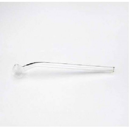 Pipa de cristal curva 90º de 15 cm