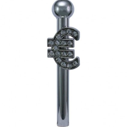 Tubo plateado euro diamante